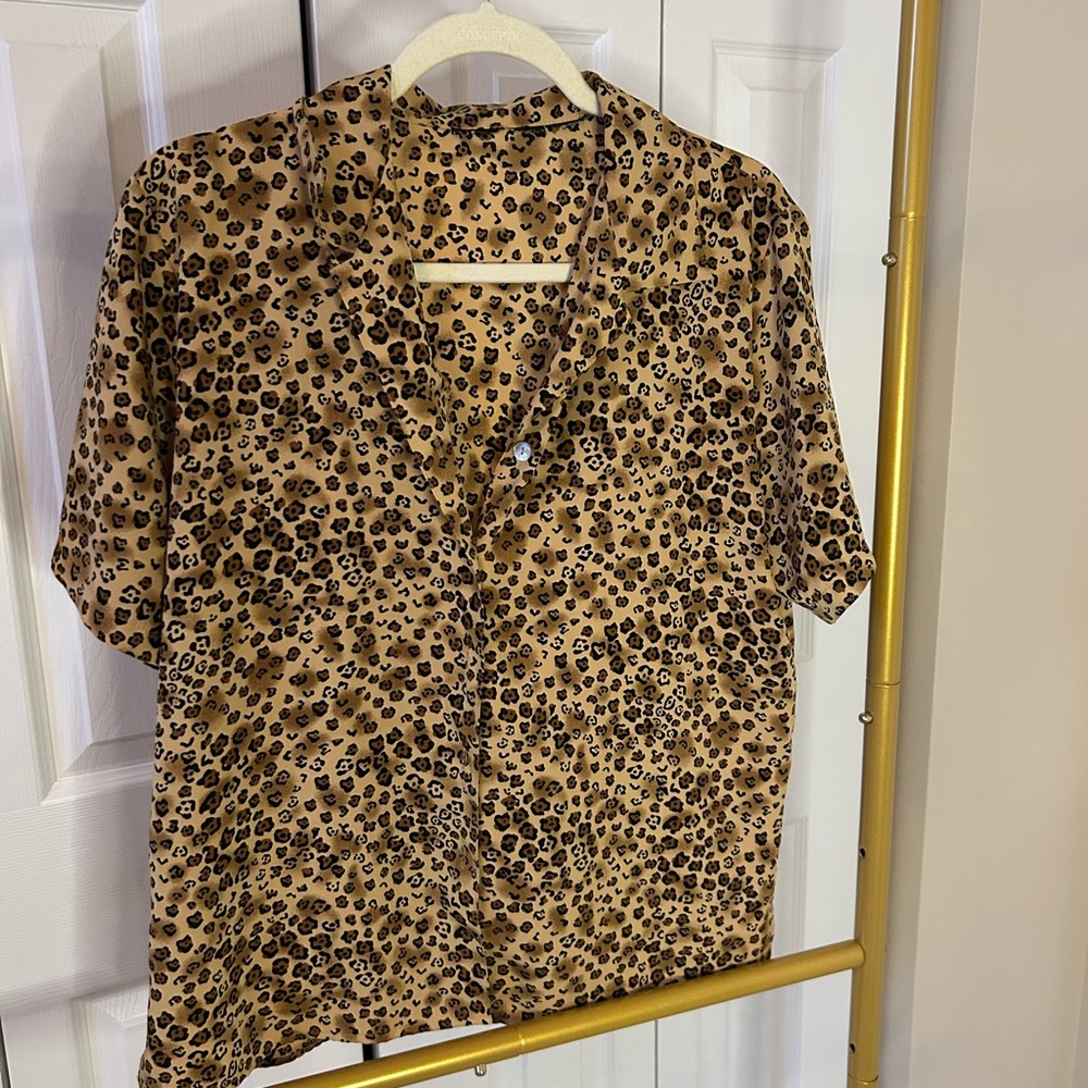 Leopard Print Button Down Shirt